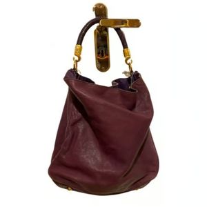 YSL Roady Tote Purple Leather